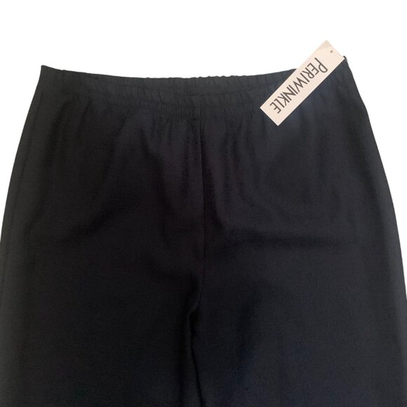 NWT PERIWINKLE TEXTURED NAVY BLUE PULL-ON ELASTIC WAIST PANTS 16 - Picture 2 of 8